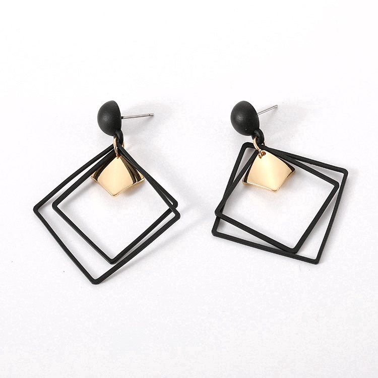 Korea Cool Diamond Long Personality Versatile Simple Silver Needle Stud Earrings