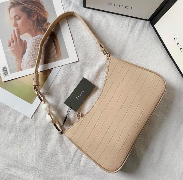 Túi pedro kẹp nách - sẵn nude đen