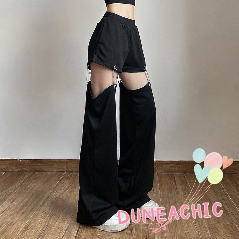 Quần Dài Lưng Cao Ống Đứng Phối Dây Xích Thời Trang Quyến Rũ Cho Nữ