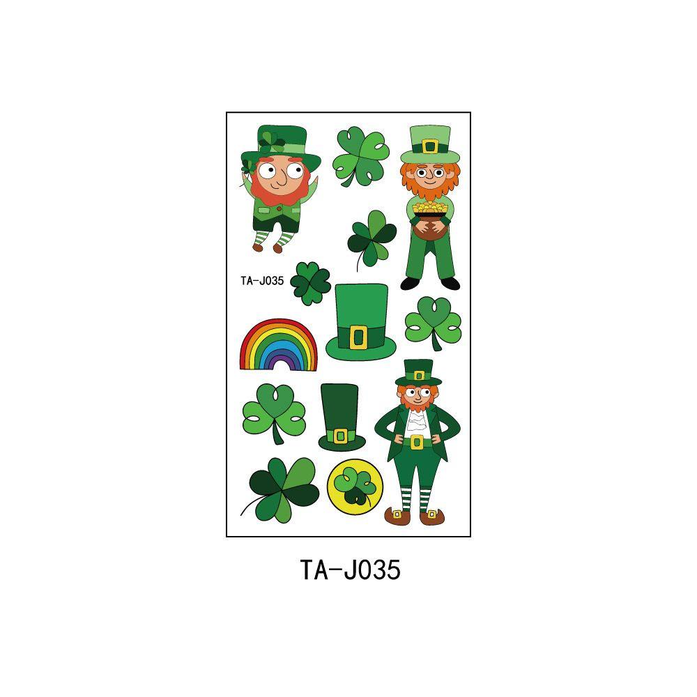 Miếng Dán Hình Xăm Tạm Thời Hình Patricks Day Chống Nước Dùng Một Lần Cho Trẻ Em Và Người Lớn