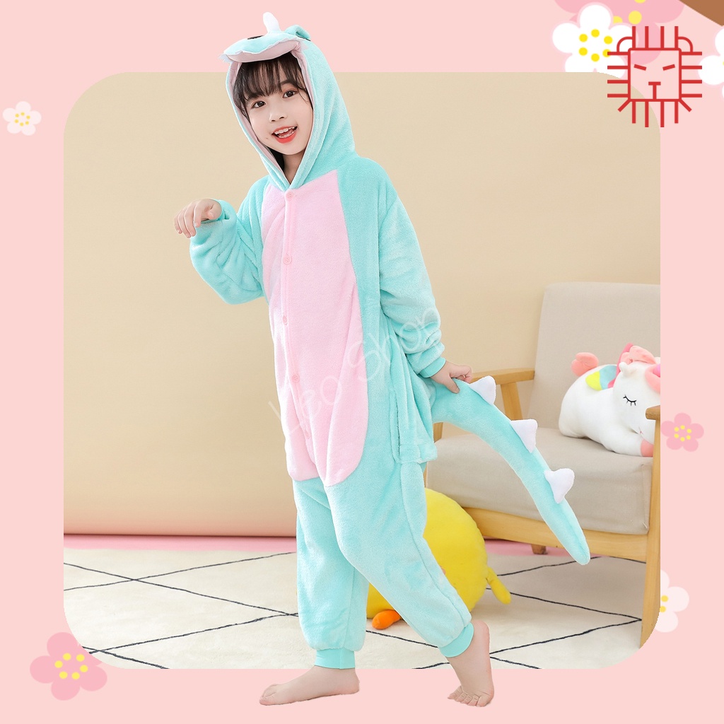 Bộ Khủng Long Xanh Bộ đồ thú Chất Nhung Mịn
