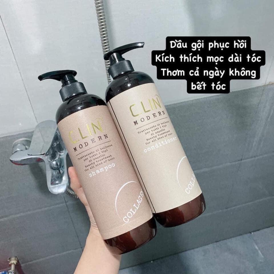 Cặp Dầu Gội + Xả Clin Modern Collagen 800ml/1 Lọ