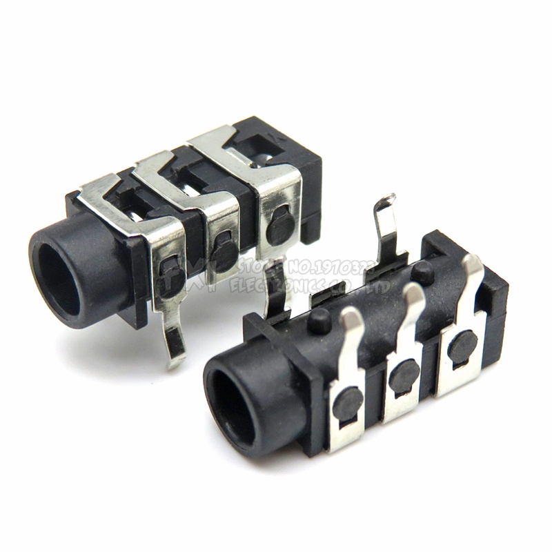 Set 10 Đầu Nối Âm Thanh PJ-313 PJ313 DIP 5Pin 3.5mm Female Màu Đen
