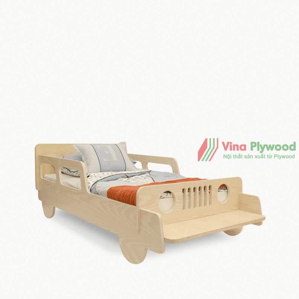 Giường Ô tô, giường cũi - chất liệu gỗ PLywood an toàn dành cho bé