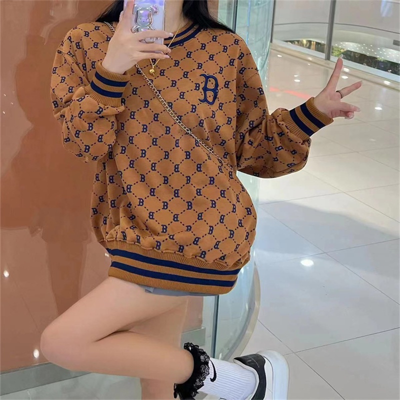 Áo Hoodie Thể Thao Cotton Nguyên Chất Thêu Logo MLB NY Thời Trang Cho Nam Và Nữ