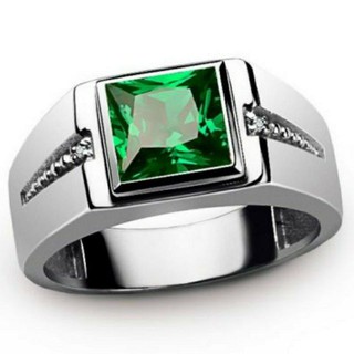 Men and Women 925 Silver Ring Red/Green gemstone Engagement Ring