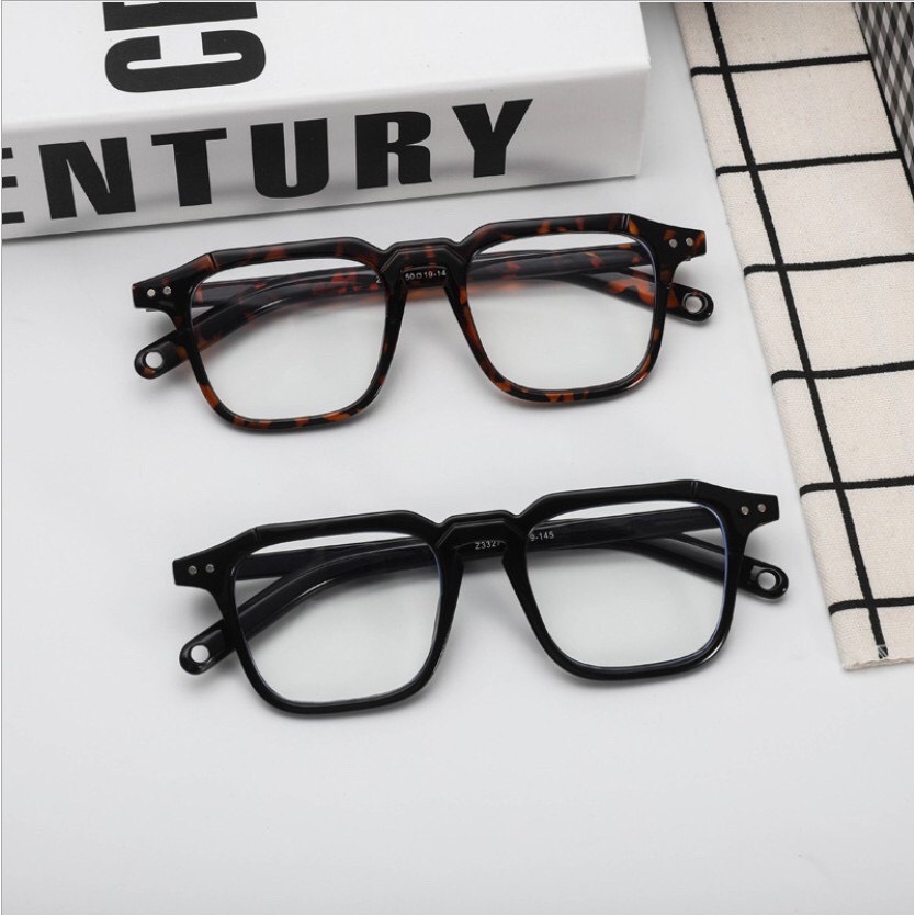 Kính cận Unisex gọng nhựa thời trang phong cách Hàn Quốc mắt kính không độ chống tia UV EMOJI 058