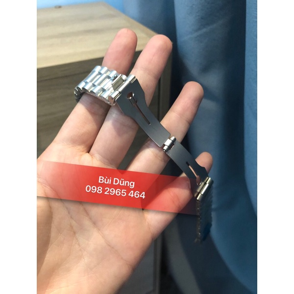 Dây đồng hồ Rolex 3 mắt đúc xịn , dây thép không gỉ , size 20
