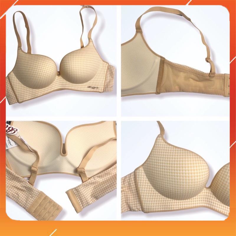 Áo lót nữ không gọng đệm mỏng nâng ngực kẻ caro, chip A7361