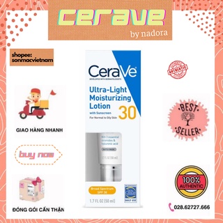 Kem Dưỡng Ngày Da Dầu CeraVe Ultra-Light Moisturizing Lotion SPF30