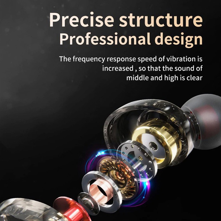 Tai Nghe Nhét Tai Nghe Nhạc Chơi Game QKZ AK2 Pro Nâng Cấp Âm Thanh Super Bass, Dây Chống Rối, Có Mic Đàm Thoại