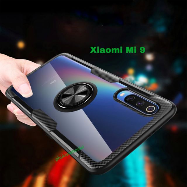 Ốp lưng Xiaomi 12 / 12x / Mi 9 chống sốc giá đỡ iring mặt lưng trong viền màu cao cấp