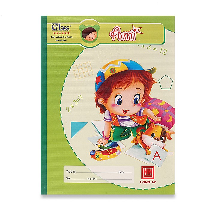 Tập 4 ô ly 96 trang định lượng 100gsm Hồng Hà Class Ami - MS: 0371
