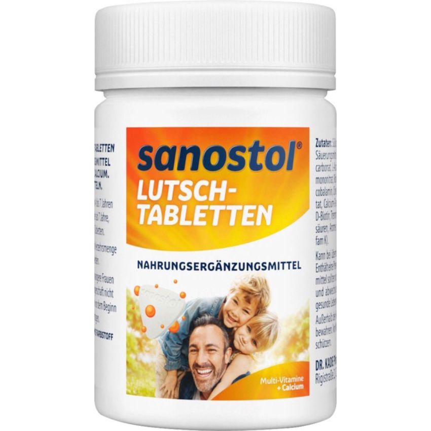 Sanostol Đức dạng viên ngậm Bổ Sung Canxi &amp; Multi-Vitamin Tổng Hợp 75 Viên cho trẻ từ 4 tuổi và người lớn