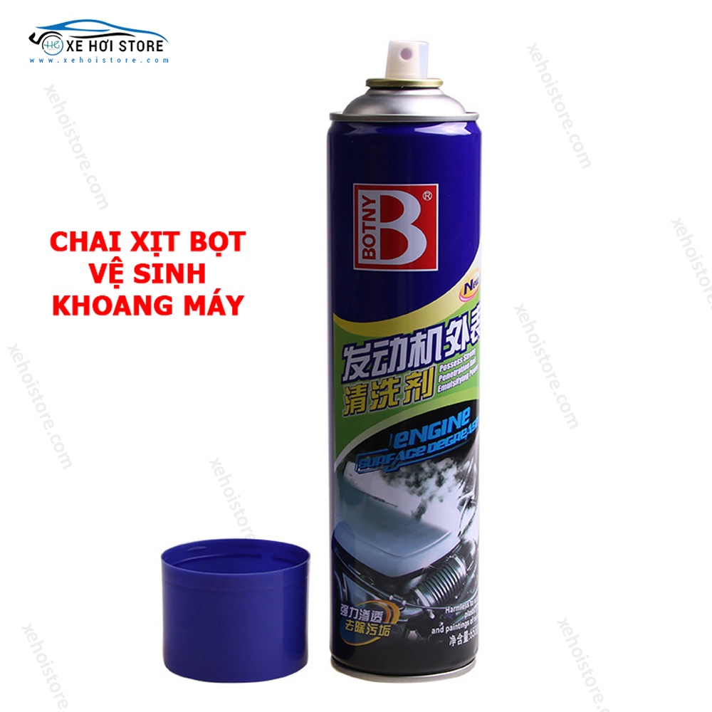 Chai xịt bọt vệ sinh làm sạch nội thất ô tô và khoang động cơ BOTNY