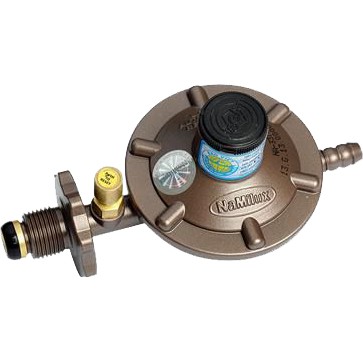 Bộ van điều áp ngắt gas tự động Namilux và 1,5m dây gas 3 lớp màu cam