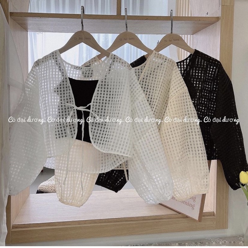 Set áo 2 dây mix áo khoác lưới tơ dây buộc dáng croptop dành cho nữ - Ảnh thật ở cuối