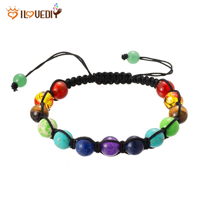 Vòng tay đá 7 màu luân xa ( Chakra ) trị liệu Reiki
