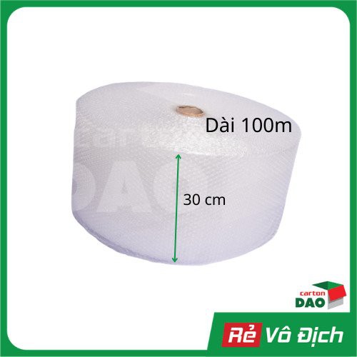 Xốp bóng khí cuộn 0.3x100 m gói hàng chống sốc - Màng hơi bong bóng nổ bọc hàng