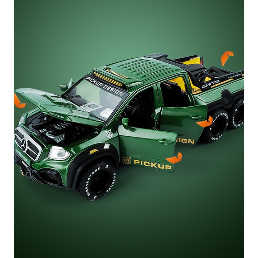 Ô tô Mô hình Mercedes Benz X-CLASS Exy Monster 6X6 tỉ lệ 1:28