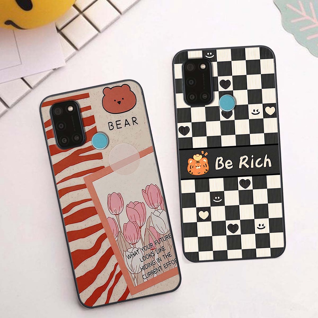 Ốp Realme C17 / 7i gấu Bear rick caro vuông thời trang siêu đẹp