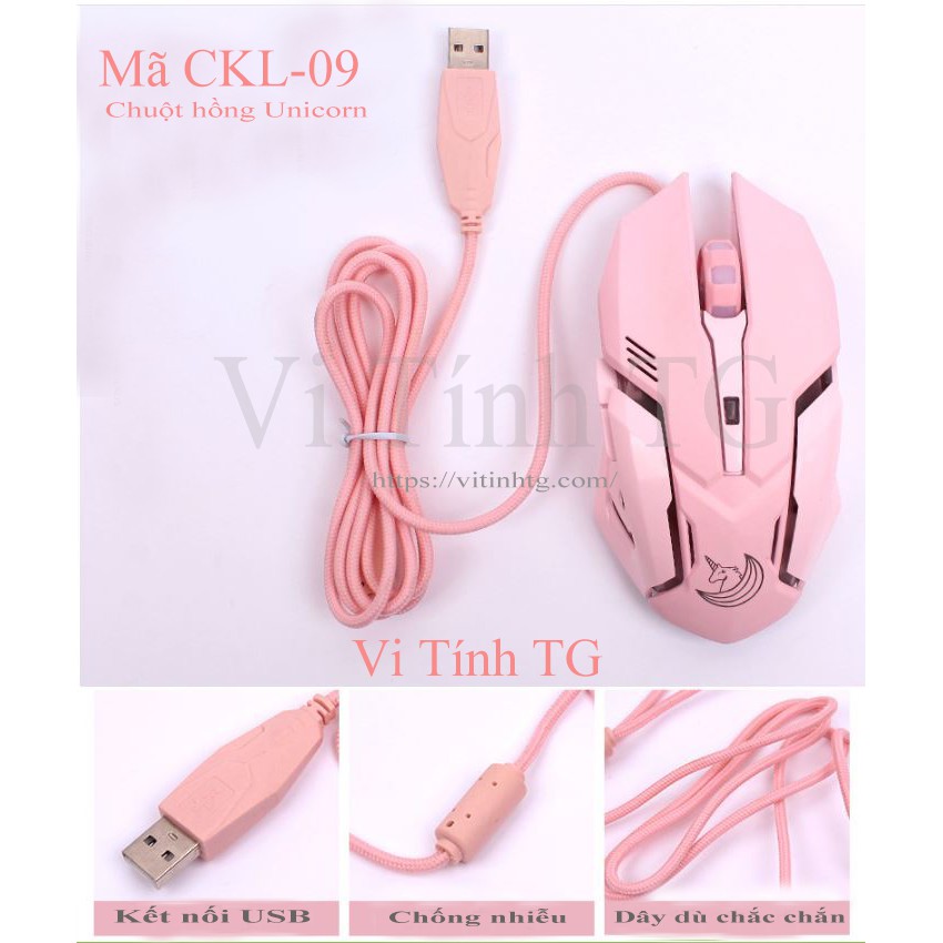 Chuột máy tính màu hồng dùng cho PC – Laptop Siêu cute đáng yêu Vi tính TG