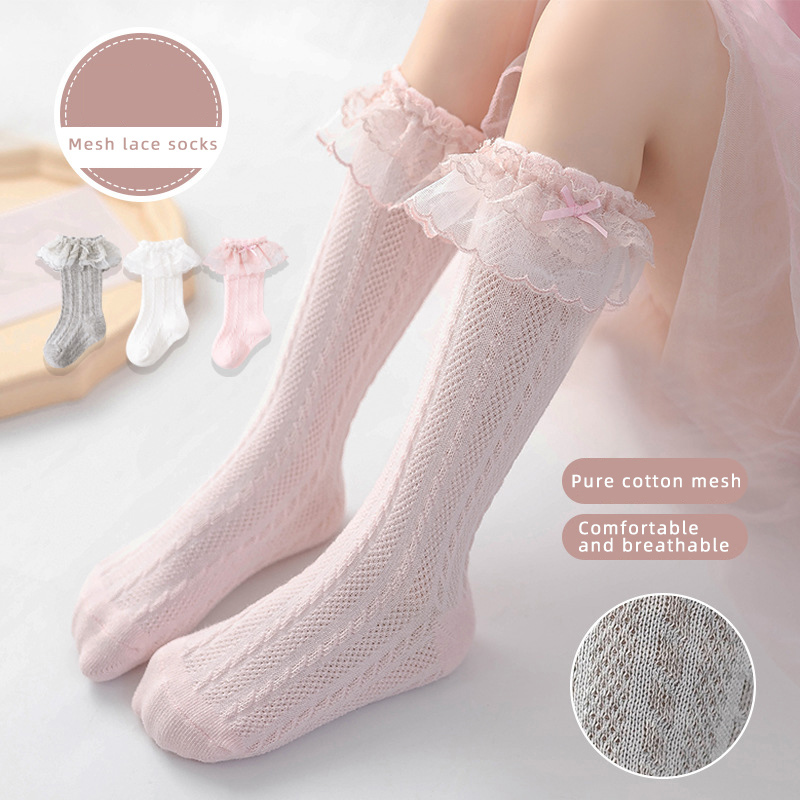 Vớ Cotton Phối Ren Xinh Xắn Dành Cho Bé Gái