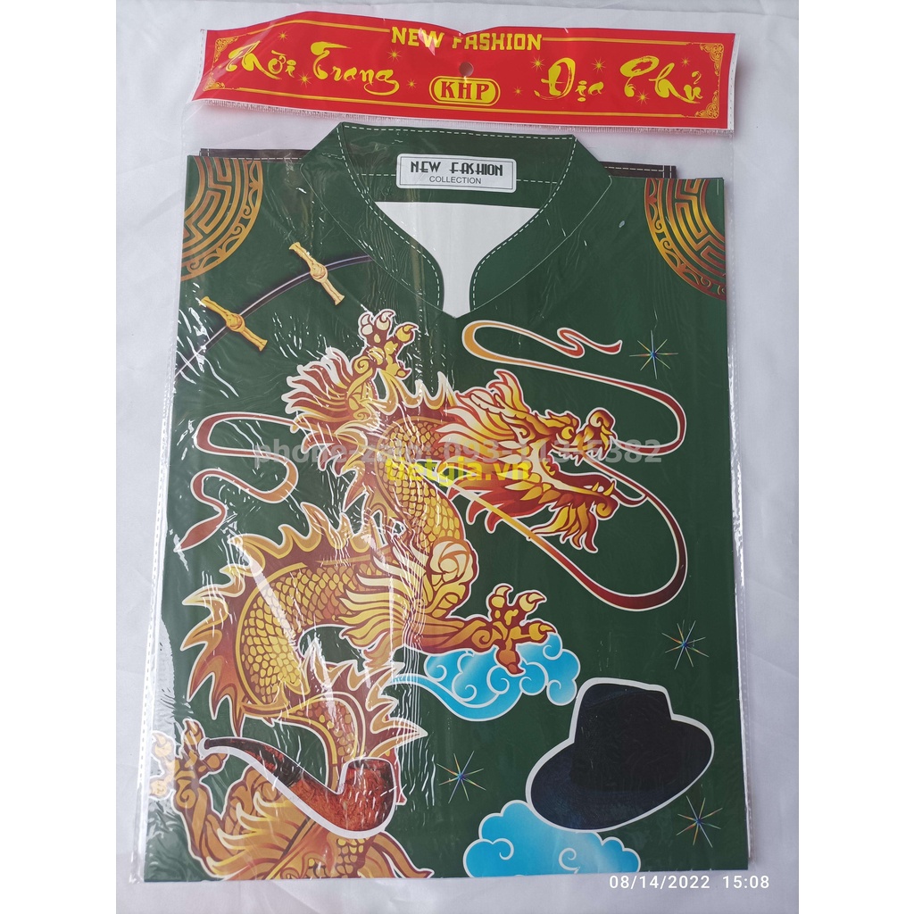 1 BỘ QUẦN ÁO VÀNG MÃ CAO CẤP: VEST, SƠ MI NAM SỌC/MÀU, THUN NAM, KIỂU NỮ, BÀ BA, GẤM ÔNG/BÀ