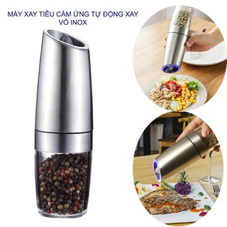 Lọ đựng và xay hạt tiêu cảm ứng tự động ZX-D33 vỏ inox 201