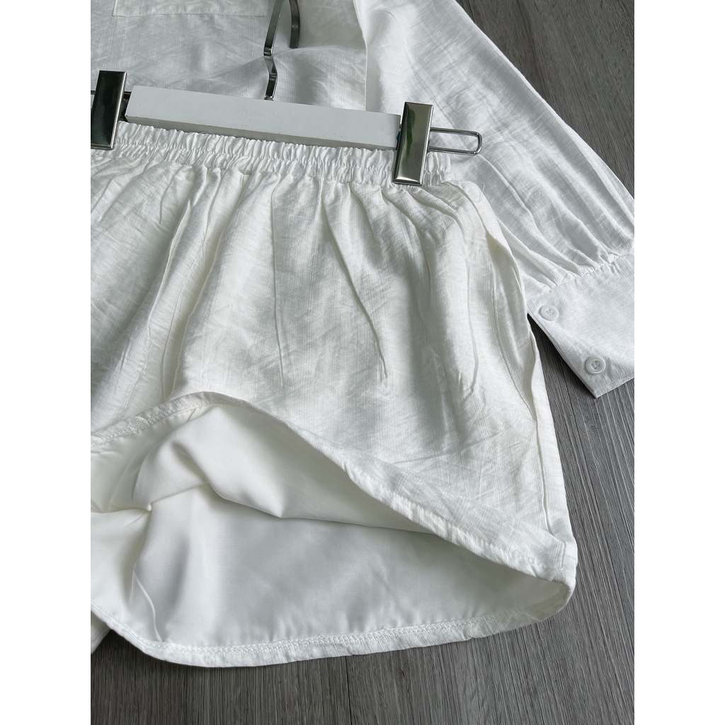 SET ĐŨI ÁO SƠ MI FORM DÀI + QUẦN SHORT FULL MÀU ĐI BIỂN, DU LỊCH