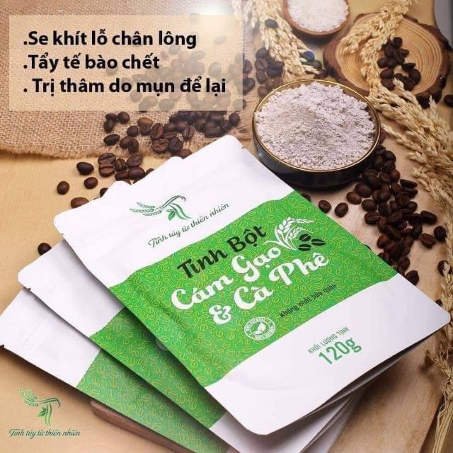 Tinh bột cám gạo cafe TT - Tẩy da chết - Sáng da - Mịn da