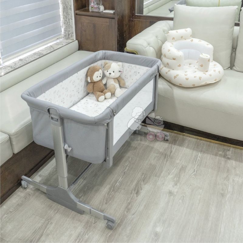 Nôi Cũi Vải Chân Cao UMOO UM-08109 Chính Hãng, Nôi Đa Năng Có Thẻ Hạ Thành