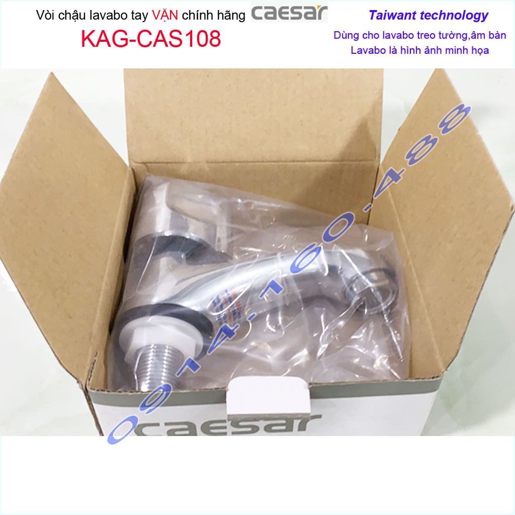 Vòi lavabo lạnh Caesar KAG-CAS108, vòi tay vặn chậu rửa mặt cao cấp nước mạnh hiệu suất tốt sử dụng tốt