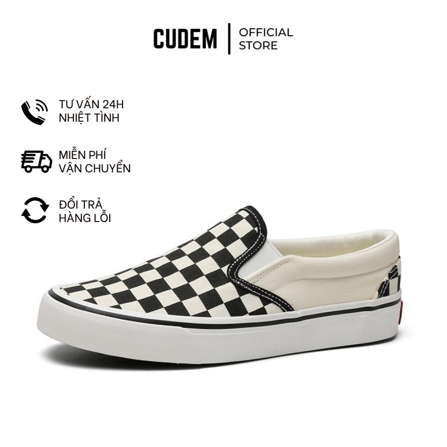 Giày van caro nam nữ, giày vải slip on chất liệu canvas dày dặn thoáng khí S33