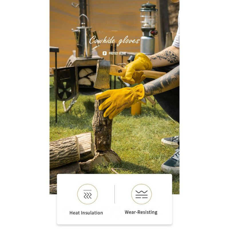 Găng tay da bò chống mòn, cách nhiệt phong cách Vintage NatureHike NH20FS041