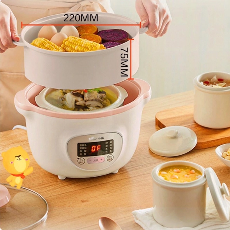 Nồi nấu chậm hầm cháo đa năng BEAR 1.6L thố sứ bảo hành 12 tháng