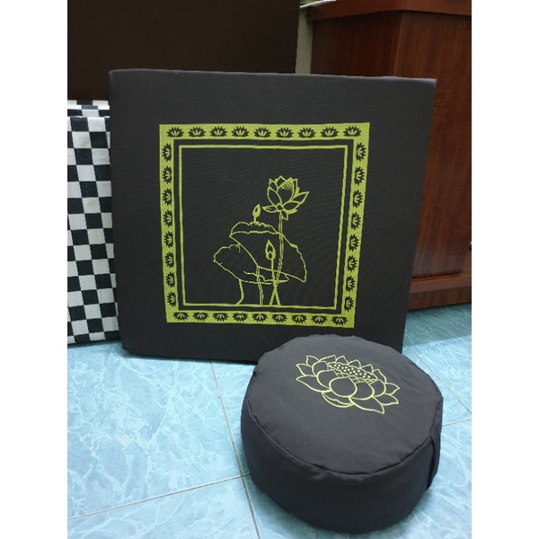 Nệm ngồi - tọa cụ 50x53x5cm, bồ đoàn 25x10cm ngồi thiền, tụng kinh, lễ Phật