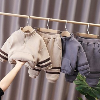 Bộ Nỉ Bông Cho Bé, Bộ Cổ Khóa Túi Cực Ấm Cho Bé từ 8-28kg MINKY BABY