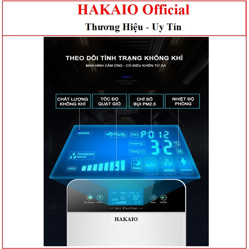 Máy Lọc Không Khí HAKAIO✅[Chính Hãng] Làm Sạch Không Khí HEPA, Diệt Khuẩn UV, Lọc Bụi Mịn PM2.5 Khử Pormaldehyd-GML-86A