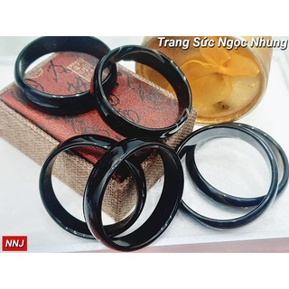 Vòng mã não bản to màu đen-VM657