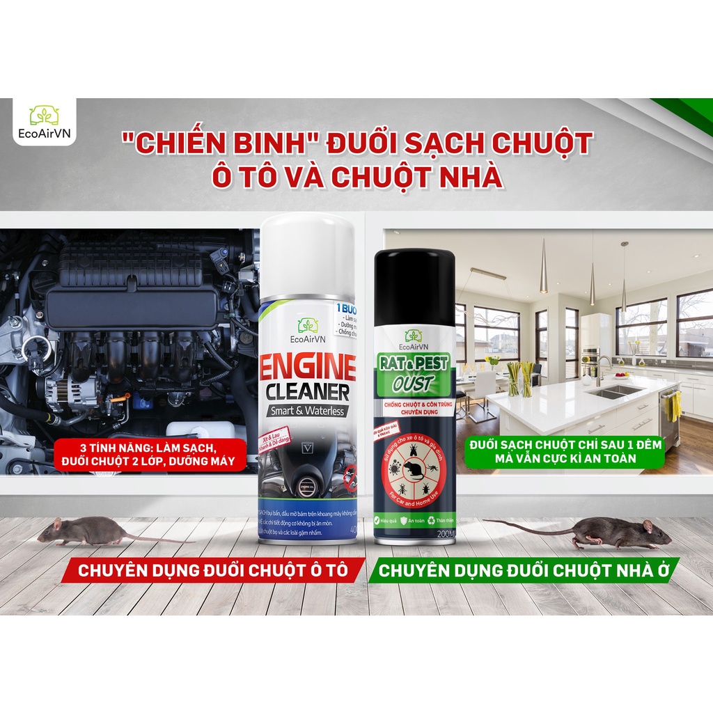 Xịt đuổi chuột ô tô xịt chống chuột khoang máy ô tô diệt chuột Engine Cleaner