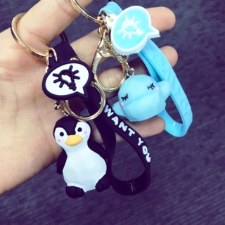 Móc khoá chim cánh cụt và cá heo