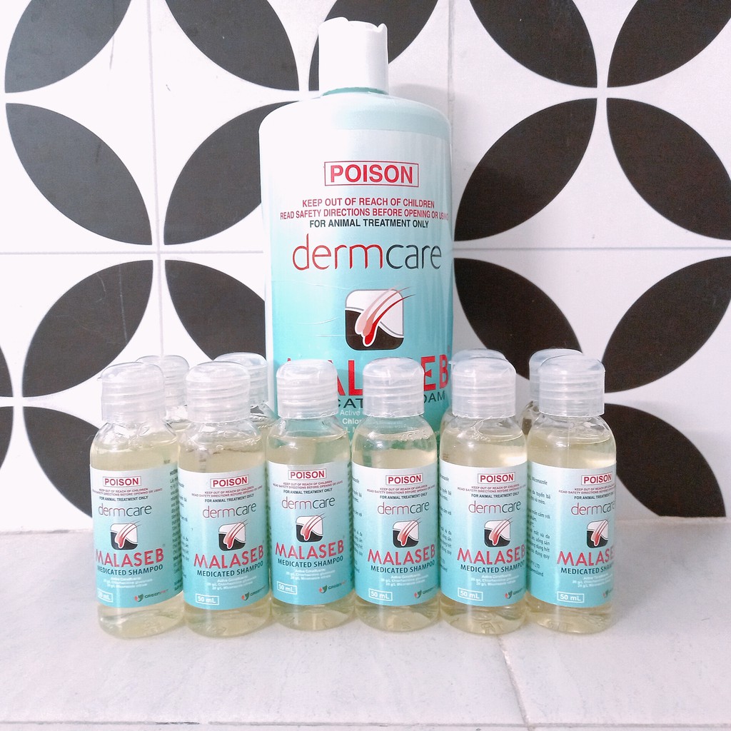 Sữa tắm trị nấm, viêm da DermCare Malaseb 50ml cho chó mèo