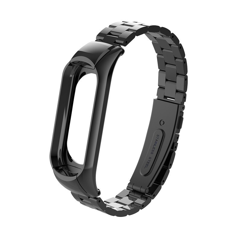 [ Free Ship ] Dây đeo thay thế kim loại 3 hạt cho Xiaomi Miband 3, Mi band 3, miband3 - Tặng kèm miếng dán màn hình