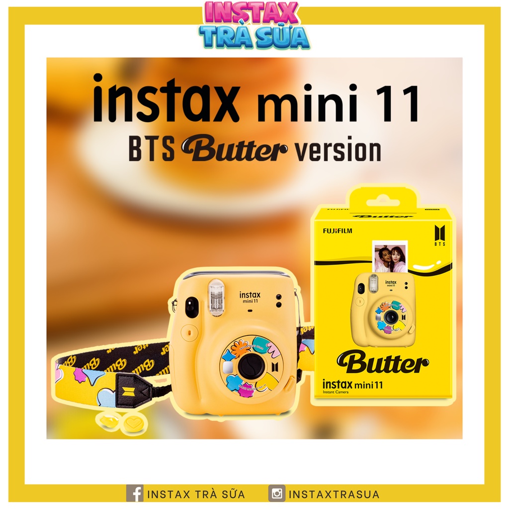 Instax Mini 11 BTS BUTTER - Máy ảnh lấy ngay Fujifilm - Chính hãng bảo hành 1 năm - Tặng kèm 10 film