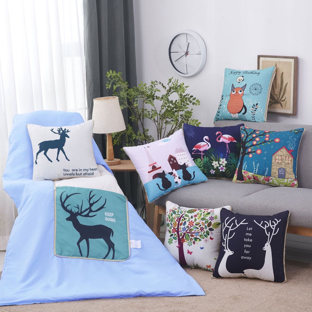 Bộ Chăn Gối 2 Trong 1 Mềm Mại Có Thể Gấp Gọn Mang Đi Du Lịch Tiện Lợi
