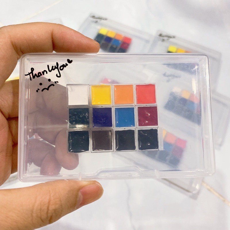 Bộ màu nước 12 màu White Nights hộp giấy 10ml, hộp bỏ túi 0.5ml/1ml - Made in Russia - CÓ 2 PHIÊN BẢN🐻💕