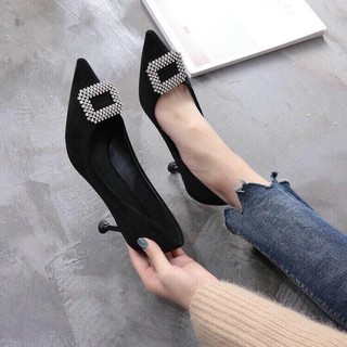 Giày Cao Gót Nữ Mũi Nhọn Đính đá
