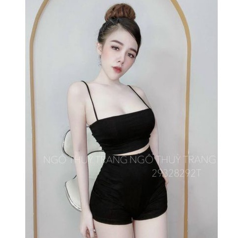 Sét bộ 2 dây trơn  body vải  đẹp (UNG) 2M