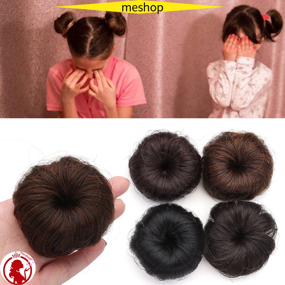 Bộ 2 Tóc Giả Bằng Sợi Tổng Hợp Màu Đen / Nâu Tự Nhiên Dành Cho Bạn Gái